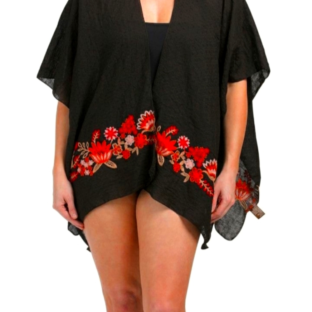 Plus sized kimono style beach cover up